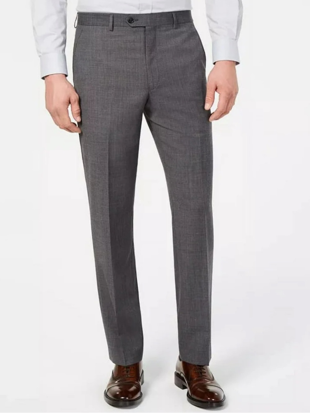 Lauren Ralph Lauren Charcoal Norton Ultraflex Wool Blend Dress Pants